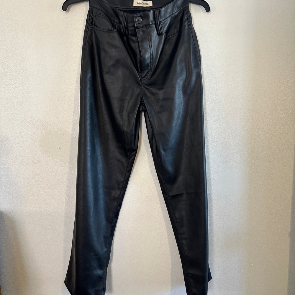 Madewell The Perfect Vintage Wide-Leg Pant: Faux Leather size 25